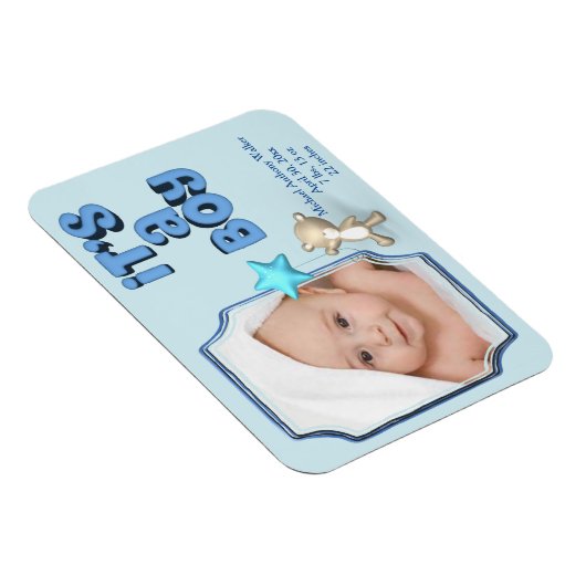 Het is een jongen met foto, informatie en Baby Bee Magneet (Rechterzijde)