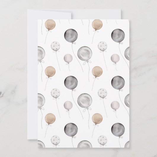 Het is een jongen met Teddy Bear & Balloons Baby s Kaart (Achterkant)