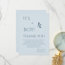 Het is een jongen! Minimalisme Pastelblauwe Baby S