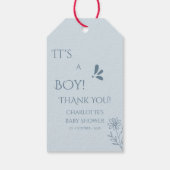 Het is een jongen! Minimalisme Pastelblauwe Baby S Cadeaulabel (Achterkant)