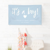 het is een jongen modern blauw baby shower spandoek (Insitu)