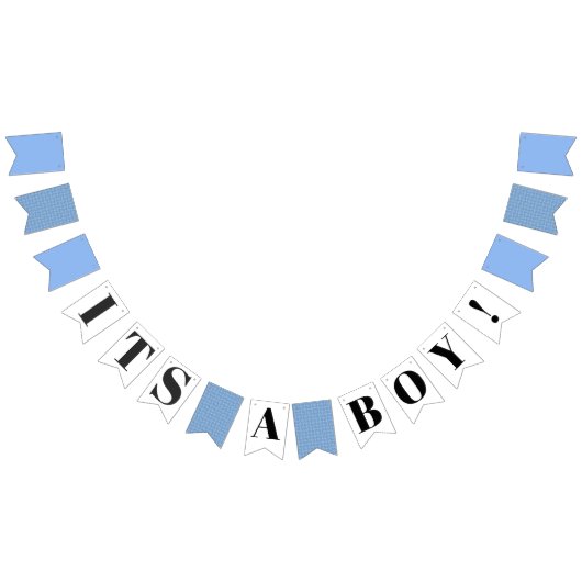 Het is een jongen! Modern Blue Baby shower Bunting Vlaggetjes (Alle)