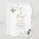 Het is een jongen, Modern, Botanisch, Baby Boy Sho Kaart (Voorkant)