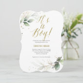 Het is een jongen, Modern, Botanisch, Baby Boy Sho Kaart (Staand voorkant)