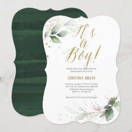 Het is een jongen, Modern, Botanisch, Baby Boy Sho Kaart