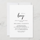 Het is een jongen modern Elegant Baby shower Kaart (Voorkant)