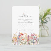 Het is een jongen! Modern, Wildbloem, Baby shower Kaart (Staand voorkant)