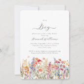 Het is een jongen! Modern, Wildbloem, Baby shower Kaart (Voorkant)