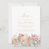 Het is een jongen! Modern, Wildbloem, Baby shower Kaart (Voorkant)