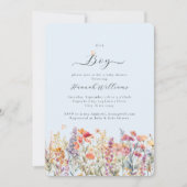 Het is een jongen! Modern, Wildbloem, Baby shower Kaart (Voorkant)