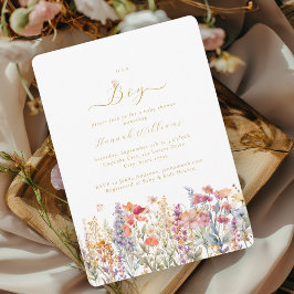 Het is een jongen! Modern, Wildbloem, Baby shower Kaart