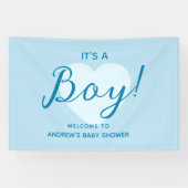 Het is een jongen moderne baby shower spandoek (Horizontaal)