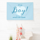 Het is een jongen moderne baby shower spandoek (Insitu)