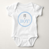 Het is een jongen! Moderne blauwe baby geslacht on Romper (Voorkant)