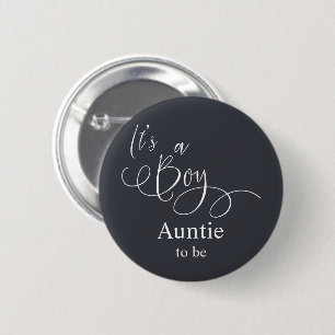 Het is een jongen moderne minimale kalligrafie tan ronde button 5,7 cm