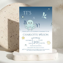 Het is een jongen! Mooie Oceandieren Baby Borrel