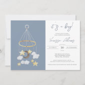 Het is een jongen! Moon & Stars Baby Mobile Neurse Kaart (Voorkant)