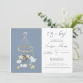 Het is een jongen! Moon & Stars Baby Mobile Neurse Kaart (Staand voorkant)