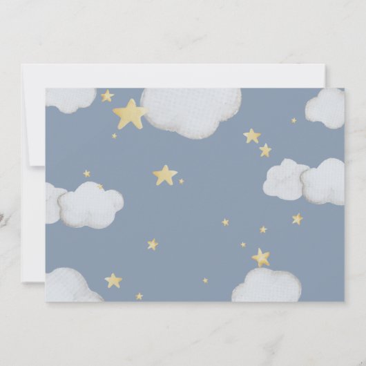 Het is een jongen! Moon & Stars Baby Mobile Neurse Kaart (Achterkant)