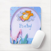 Het is een jongen Mousepad. Muismat (Met muis)