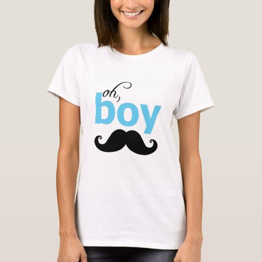 Het is een Jongen Mustache Baby shower Moederschap T-shirt (Voorkant)