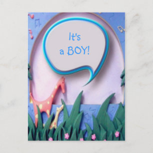 Het is een jongen nieuwe baby aankondiging