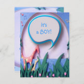 Het is een jongen nieuwe baby aankondiging (Voorkant / Achterkant)