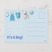 Het is een jongen! Nieuwe Baby – Blue Custom Photo Feestdagenkaart (Achterkant)