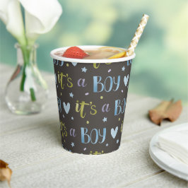Het is een jongen Nieuwe baby papieren beker