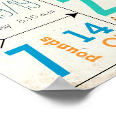 Het is een jongen! Nieuwe Baby Stats Cute Arrow Poster (Hoek)