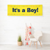 Het is een jongen - nieuwe babyaankondiging spandoek (Insitu)