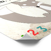 Het is een jongen! Nieuwe babystats Cute Fox Poster (Hoek)