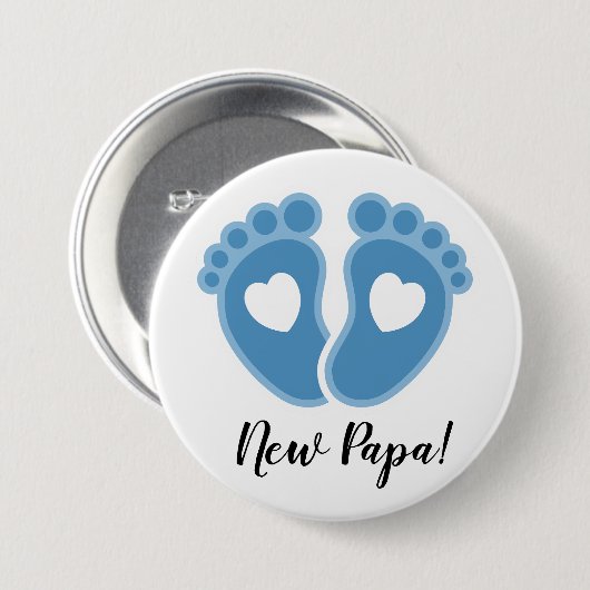 "Het is een jongen!" Nieuwe Papa Button (Voorkant /achterkant)