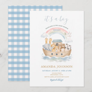 Het is een Jongen Noach's Ark Baby Shower Kaart