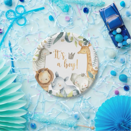 Het is een jongen! Oerwoud Baby shower Bord (Feest)