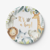 Het is een jongen! Oerwoud Baby shower Bord (Voorkant)