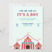 Het is een jongen of meisje | Circus Baby shower Kaart (Voorkant)