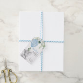 Het is een jongen olifant ballon baby shower gunst cadeaulabel (Met Touw)