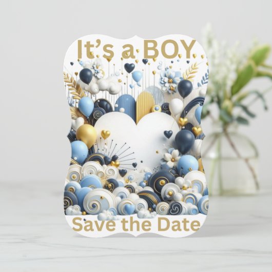 Het is een JONGEN om de datum op te slaan Kaart (Staand voorkant)