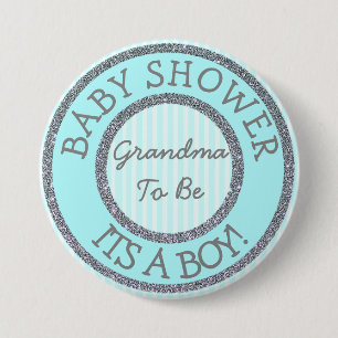 Het is een jongen, oma om Baby shower Button te zi