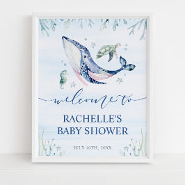 Het is een jongen onder het Zee Baby shower Welkom Poster