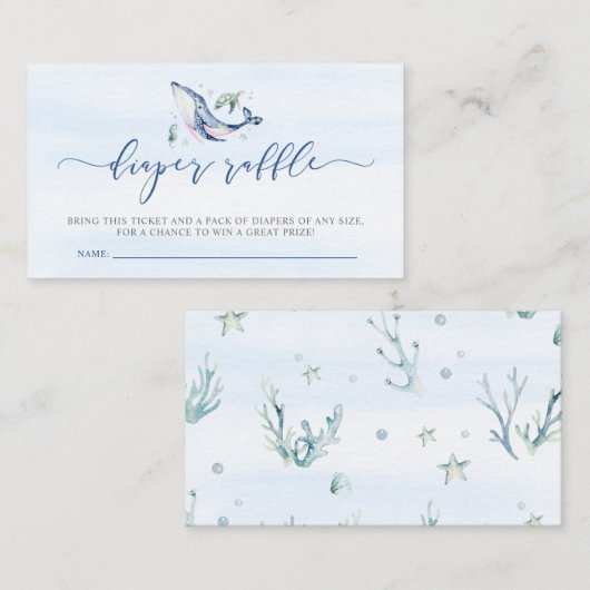 Het is een jongen onder het Zee Diaper Raffle Tick Informatiekaartje (Voorkant / Achterkant)