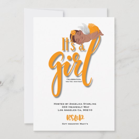 Het is een jongen oranje verjaardagskaart aankondiging (Voorkant)