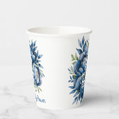 Het is een jongen! Painted Pacifier & Peonies Baby Papieren Bekers (Links)