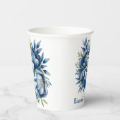 Het is een jongen! Painted Pacifier & Peonies Baby Papieren Bekers (Rechts)