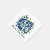 Het is een jongen! Painted Pacifier & Peonies Baby Servet (Hoek)