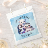 Het is een jongen | Polar Arctic Winter Baby showe Bedankzakje (Geknipt)