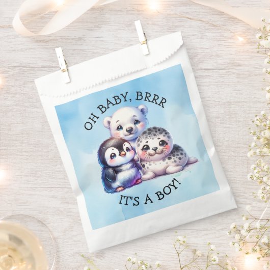 Het is een jongen | Polar Arctic Winter Baby showe Bedankzakje (Geknipt)