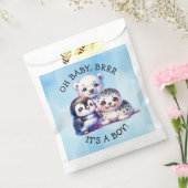 Het is een jongen | Polar Arctic Winter Baby showe Bedankzakje (Gezegeld)