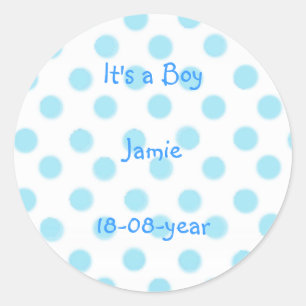 Het is een jongen! -polka dots sticker